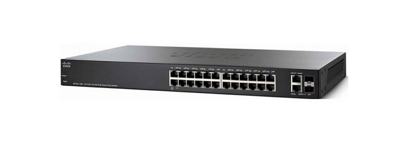 SG250X-24P-K9-EU Switch Cisco SMB 250 24 Port 10/100/1000 PoE+ 195W, 2 Port 10G RJ45 Uplink, 2 Port 10G SFP+ Uplink