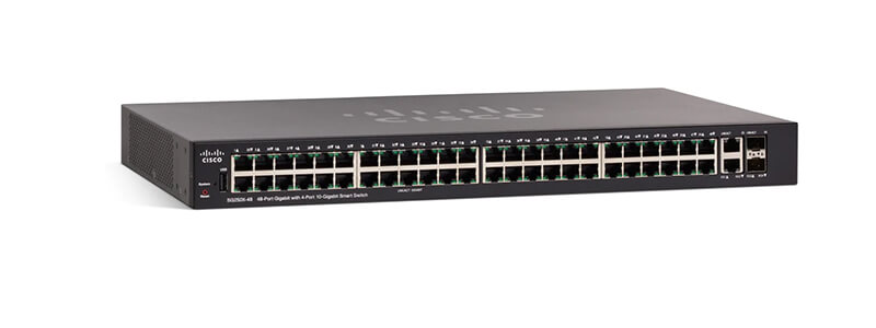 SG250X-48P-K9-EU Switch Cisco SMB 250 48 Port 10/100/1000 PoE+ 382W, 2 Port 10G RJ45 Uplink, 2 Port 10G SFP+ Uplink
