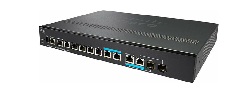 SG350-8PD-K9-EU Switch Cisco SMB 350 6 Port 1G PoE+, 2 Port 2.5G PoE +, 2 Port mGig/SFP+ Uplink